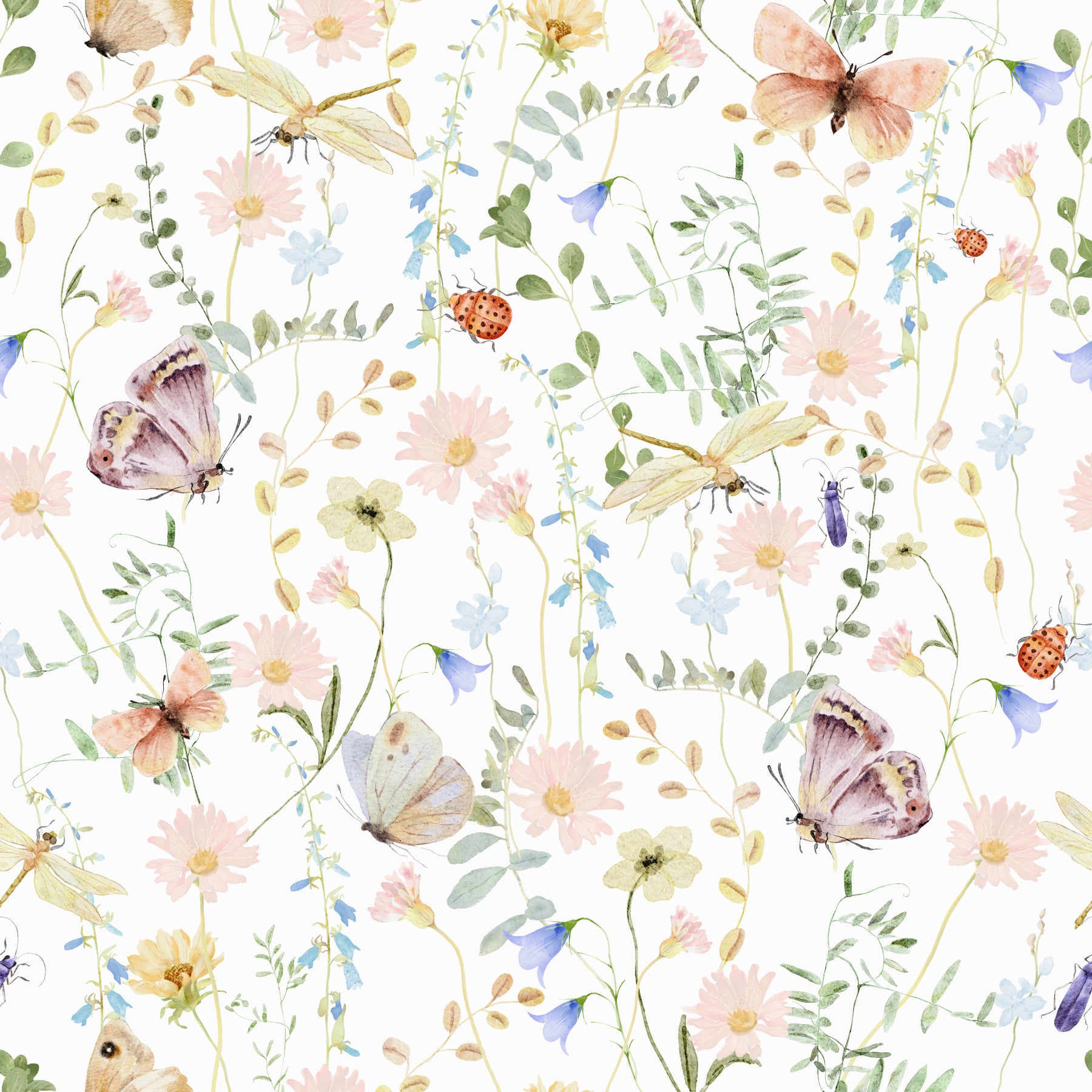 Soft Meadow Whispers Wallpaper⁠