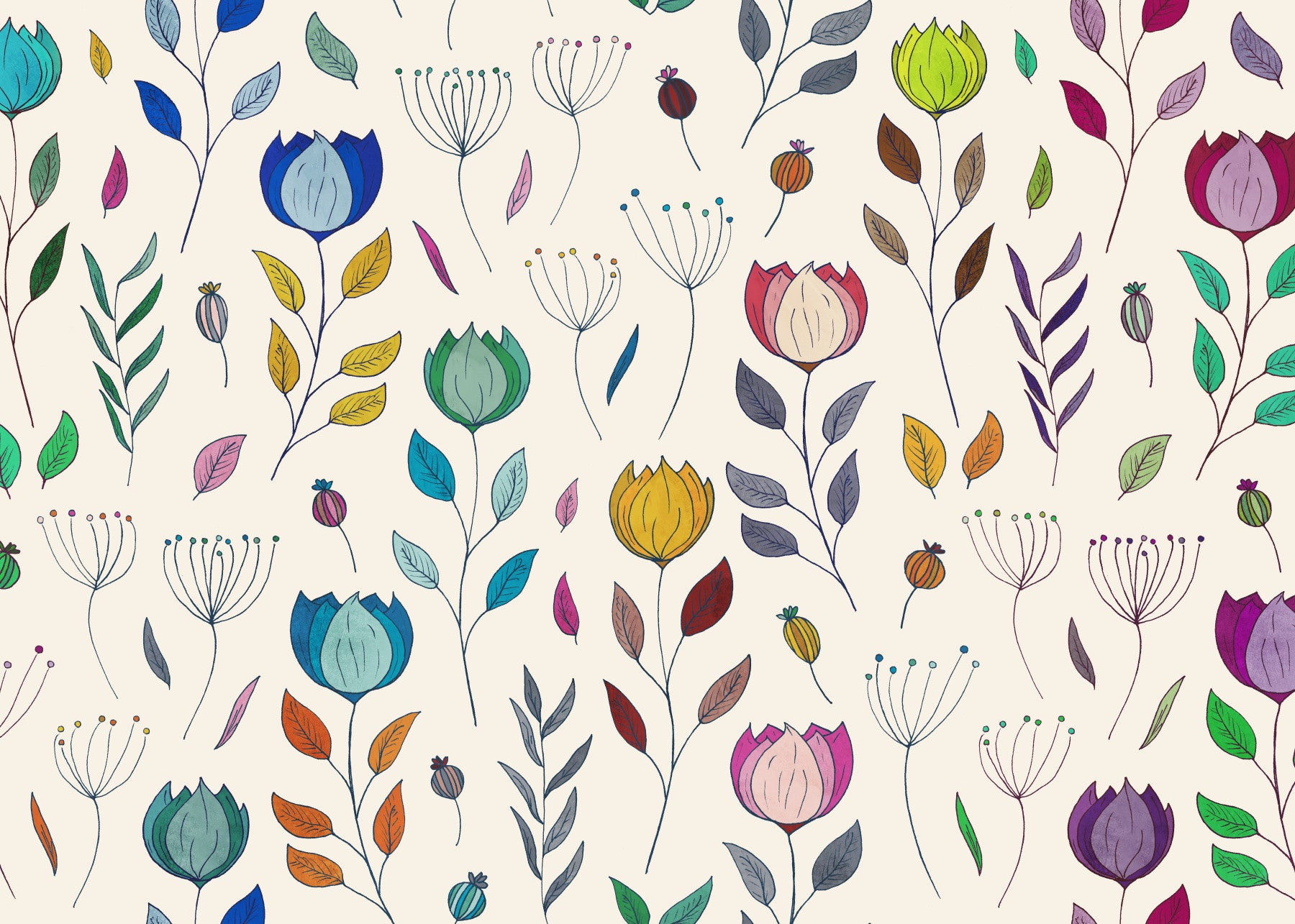 Rainbow Bloom Dance Wall Mural