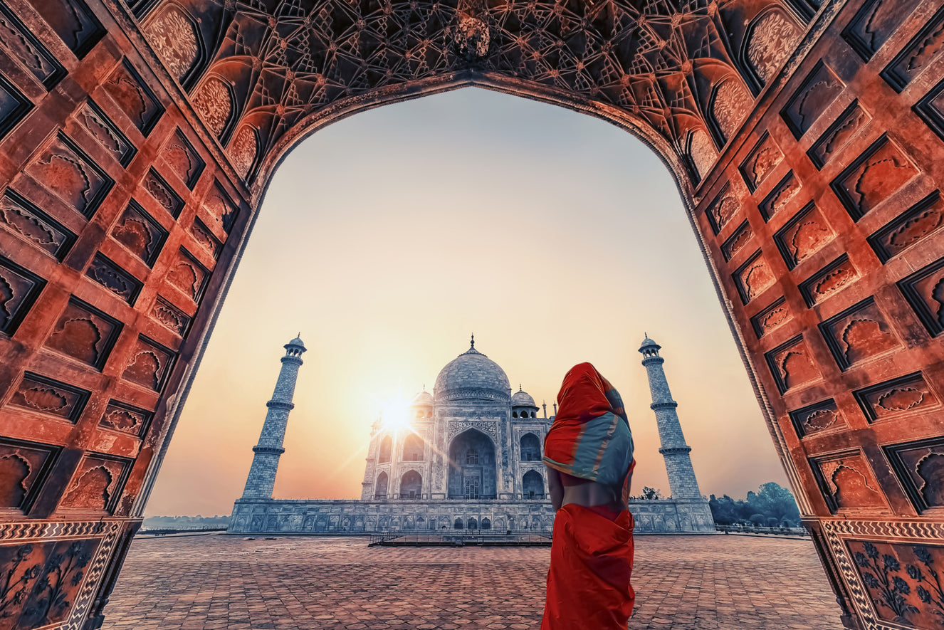 Taj Mahal at sunset Wall Mural