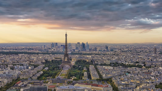 Paris Panorama Sunset Wall Mural