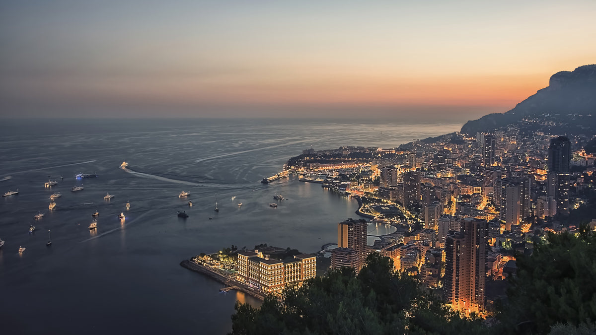 Monaco Nights Wall Mural in your room — zoomed