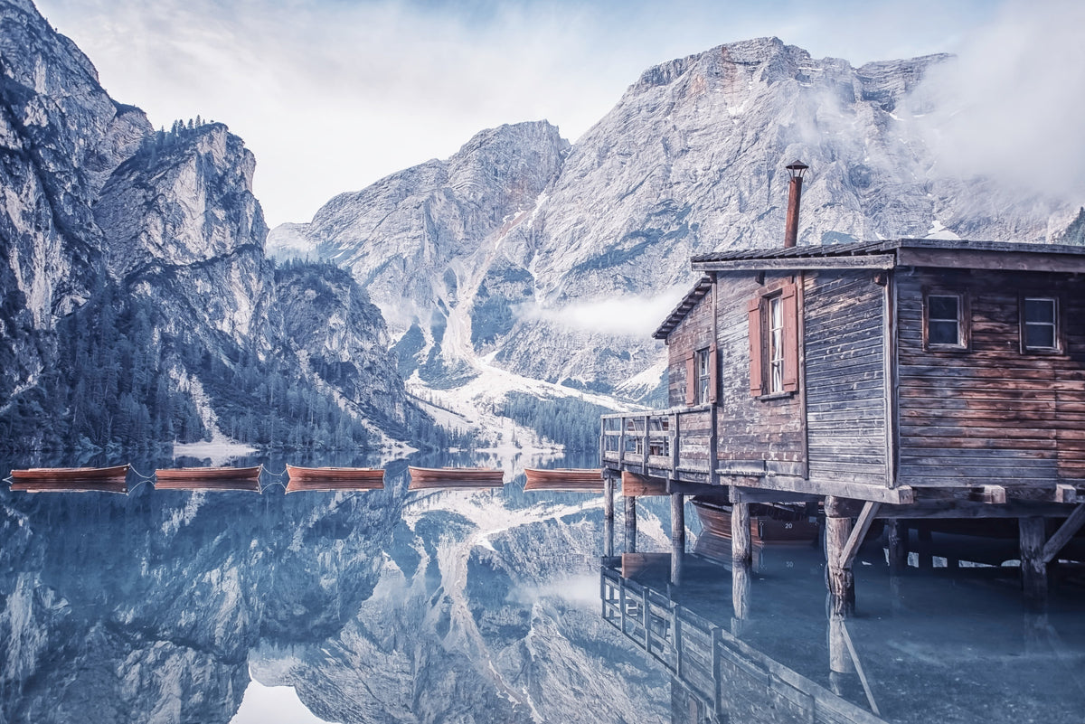 Braies Lake Serenity Wall Mural