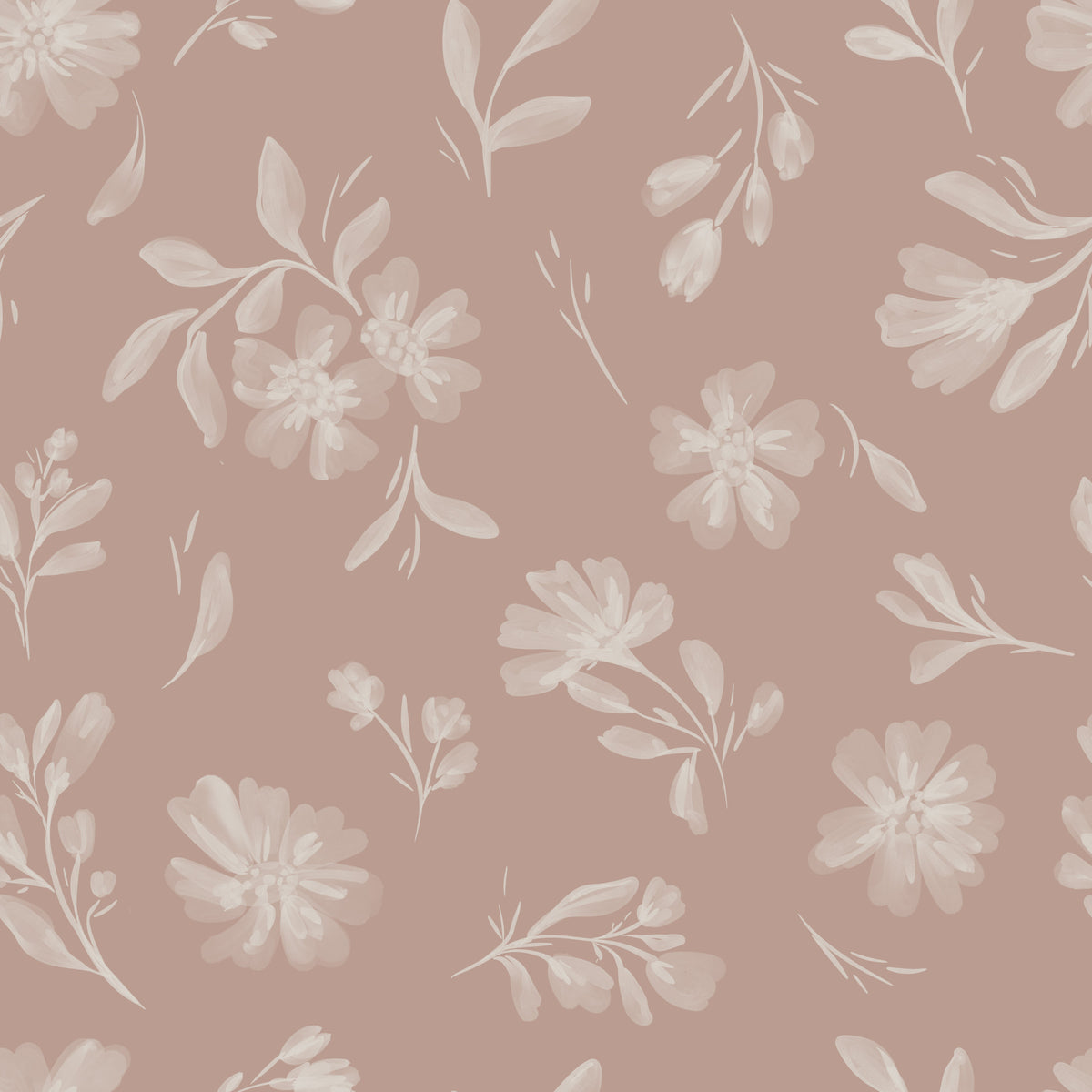 Dusty Rose Blooms Wallpaper⁠