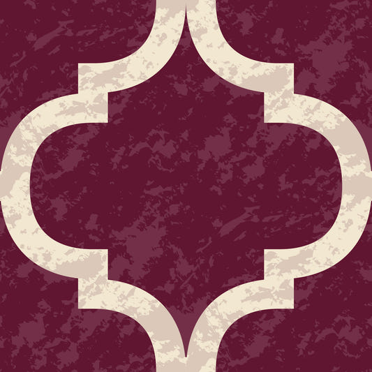 Moroccan Ogee - Cabernet Red Wallpaper⁠