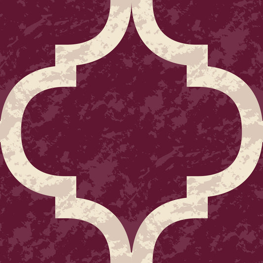 Moroccan Ogee - Cabernet Red Wallpaper⁠