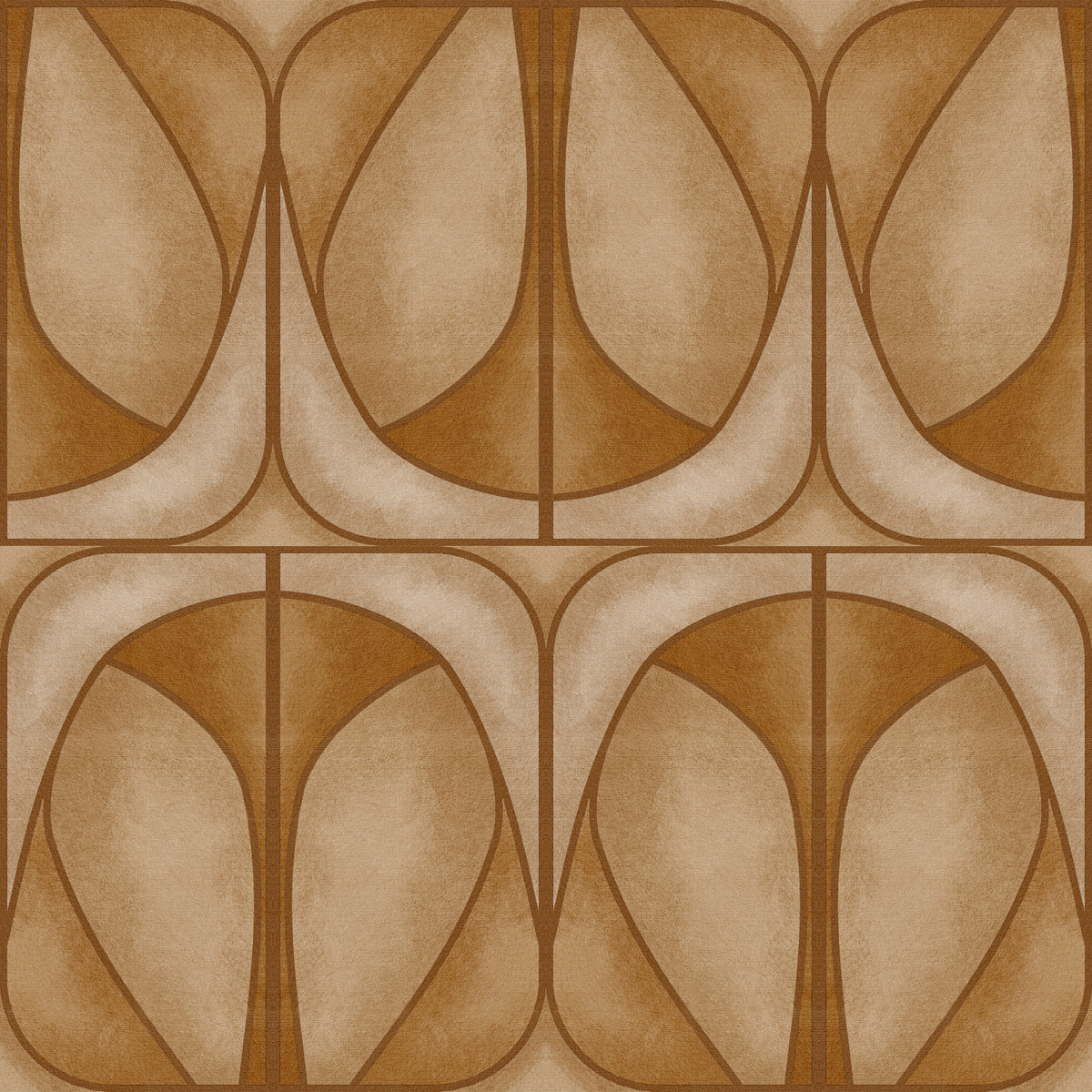 Softy Dèco Geometries - Warm Caramel Wallpaper⁠