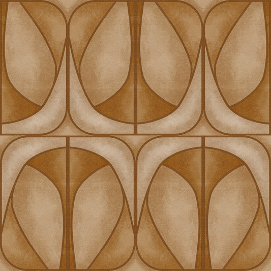 Softy Dèco Geometries - Warm Caramel Wallpaper⁠
