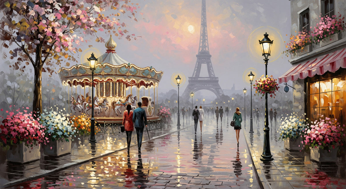 Paris Romance Wall Mural in your room — zoomed