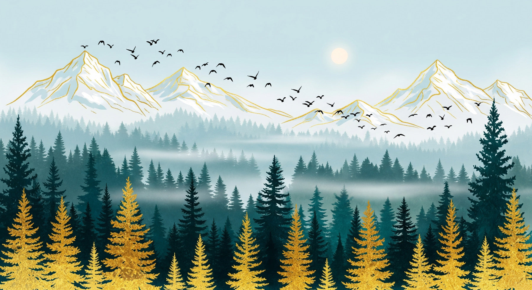 Emerald Forest Wall Mural