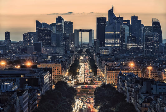 City of Lights at Dusk Wall Mural