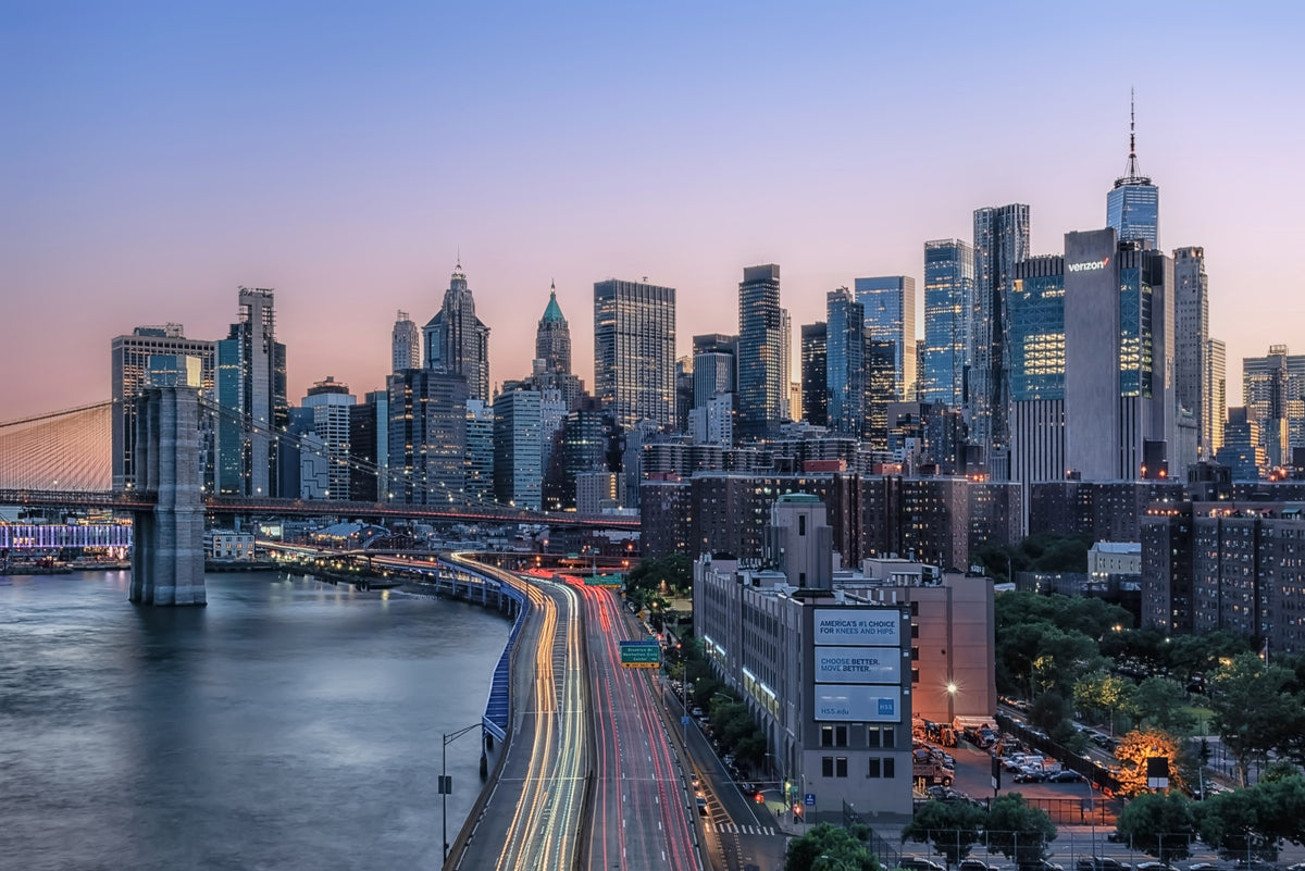 NYC Skyline Dusk Wall Mural