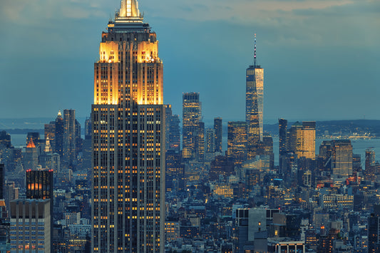 City Lights at Dusk Wall Mural