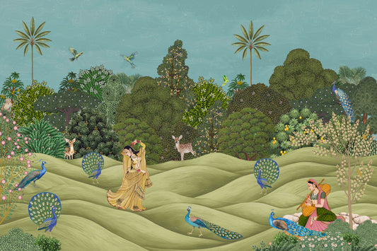 Pichwai Palms   Wall Mural