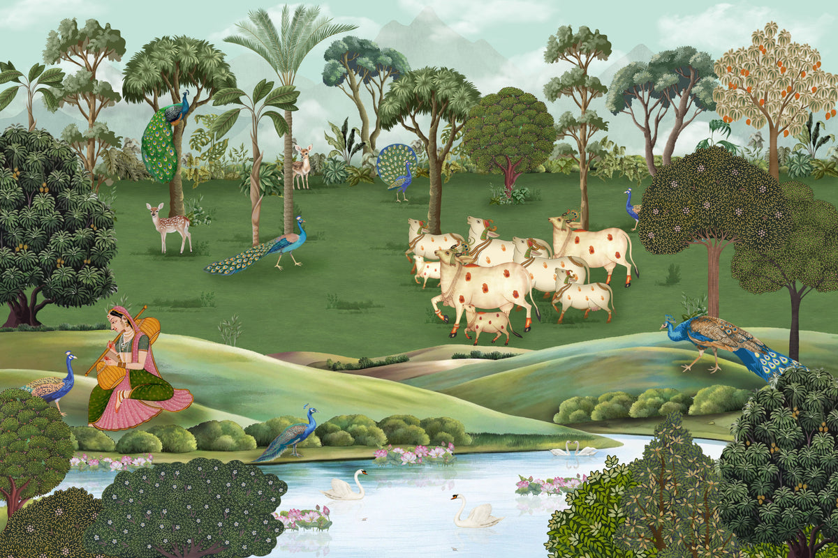 Pichwai Pastures Wall Mural