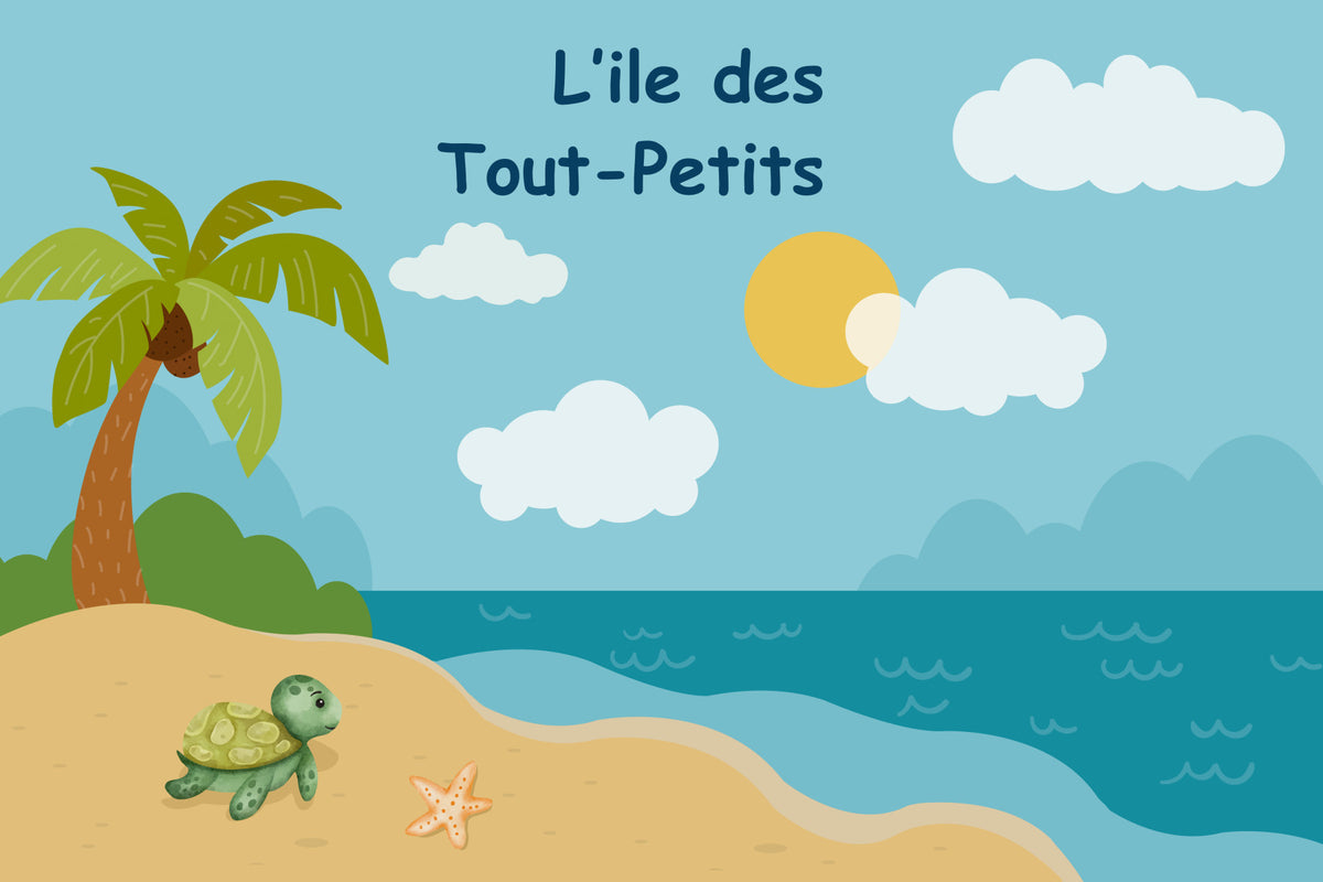 Tiny Turtle Island Wall Mural in your room — zoomed