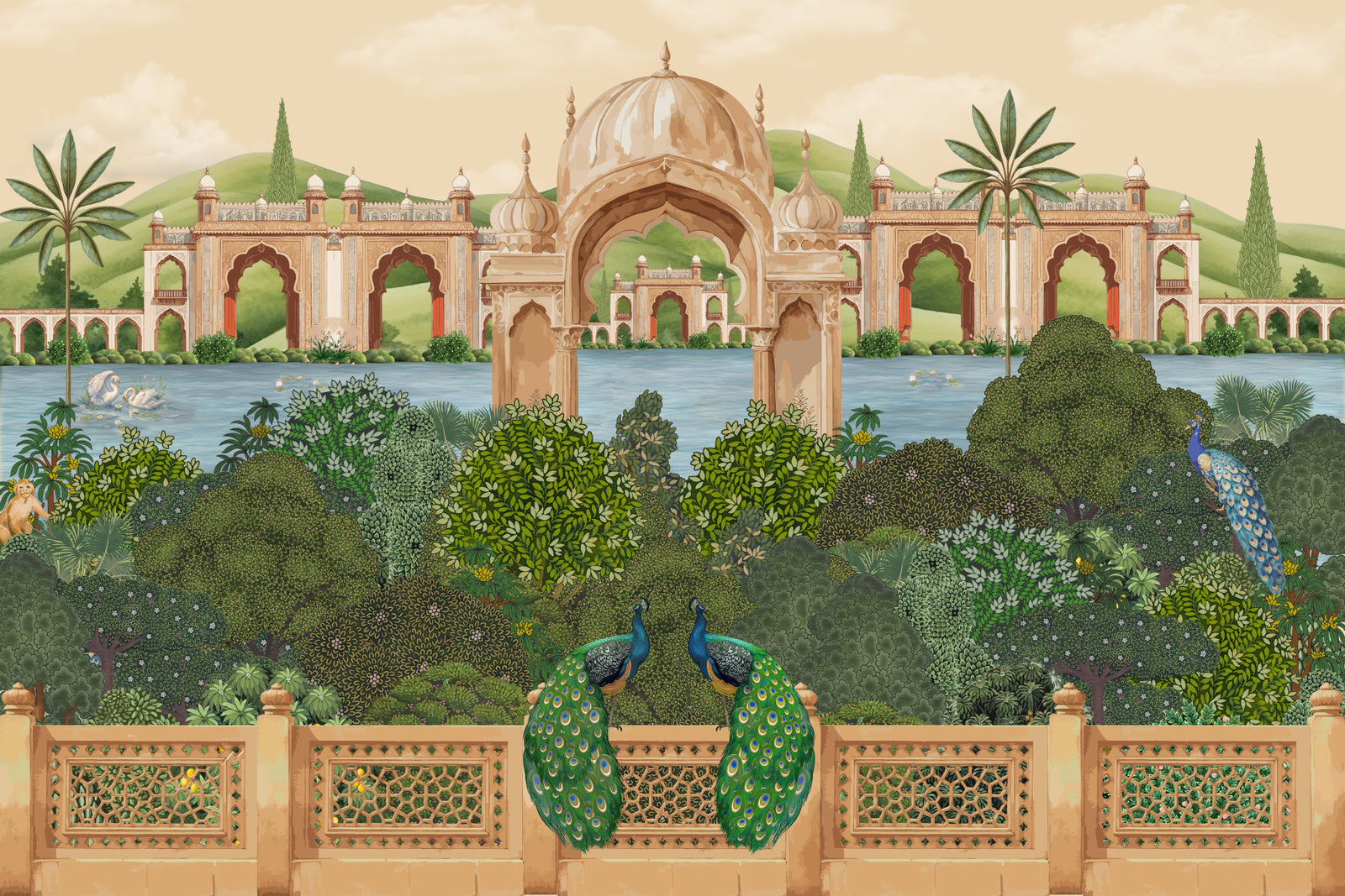 Peacock Paradise Wall Mural