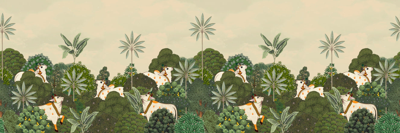 Tropical Pichwai Wall Mural