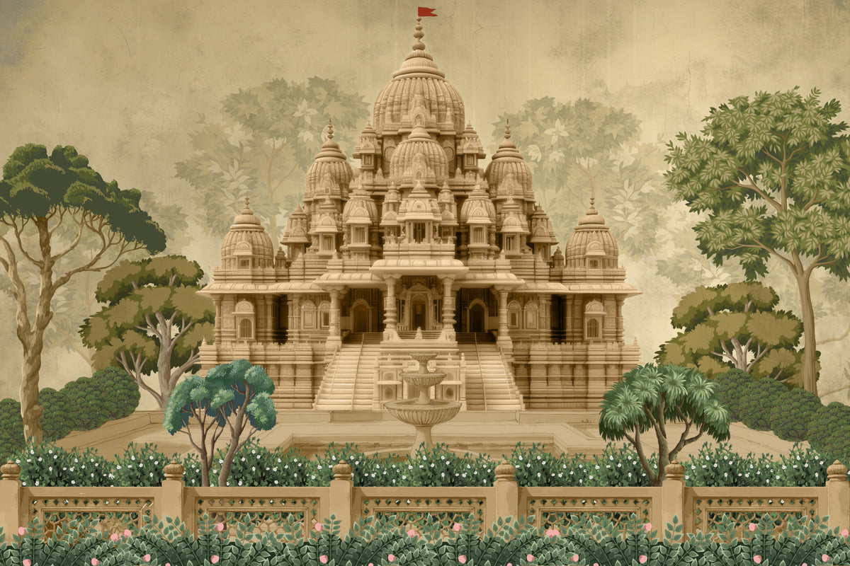 Divine Devalaya Wall Mural in your room — zoomed