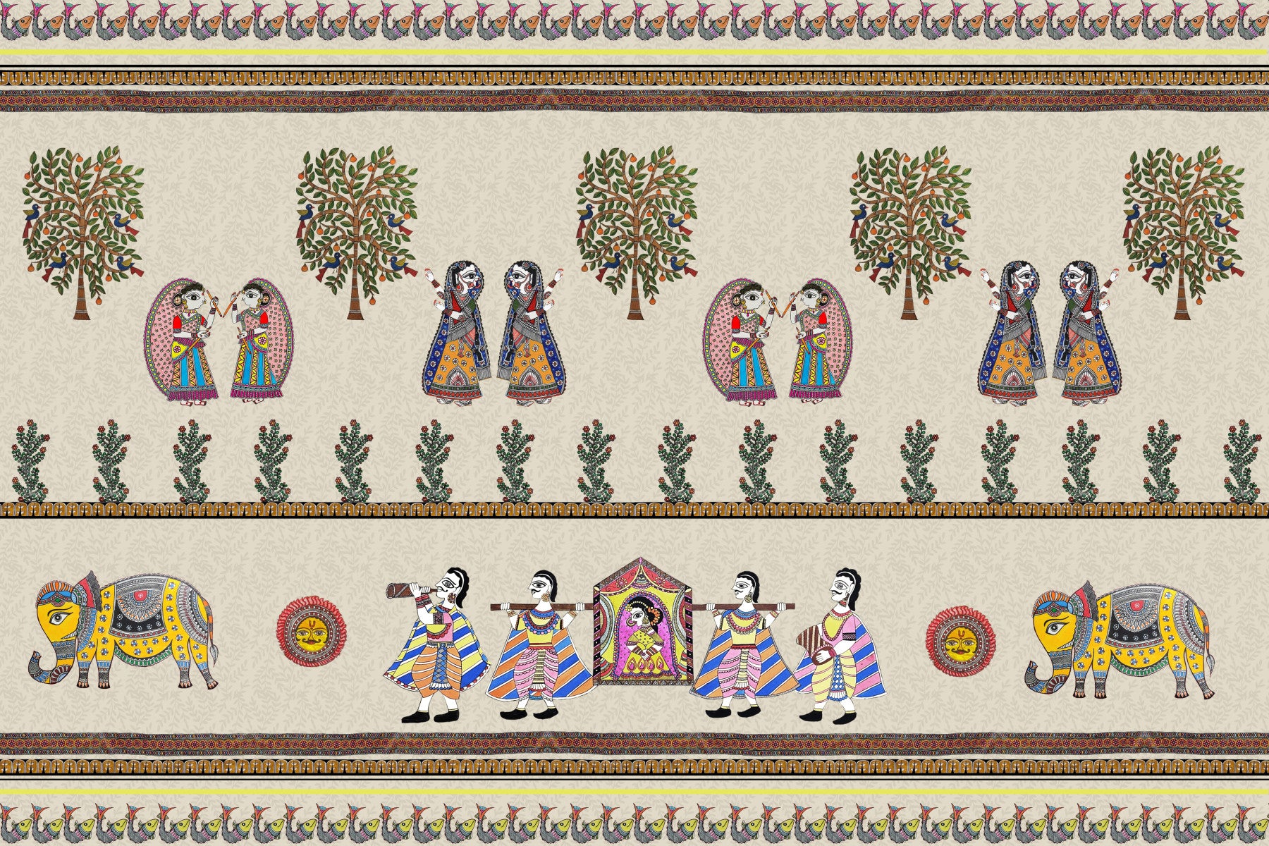 Mithila Majesty Wall Mural