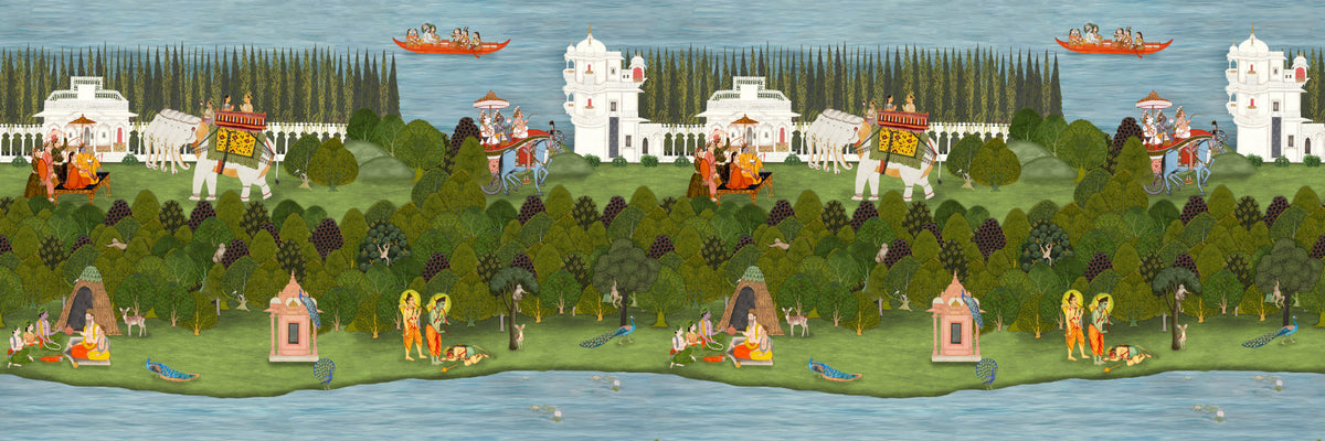 Rishikesh Retreat Wall Mural in your room — zoomed