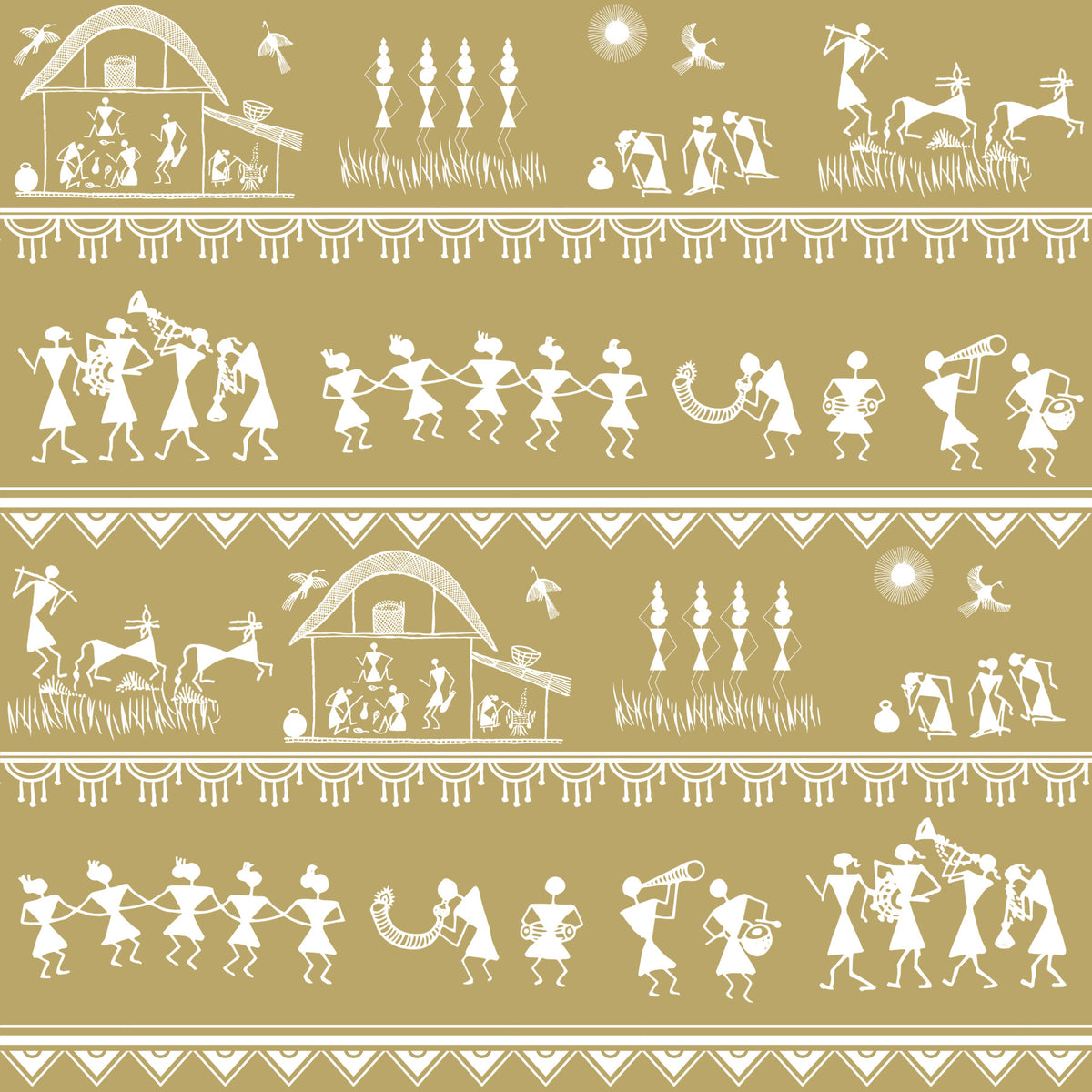 Adivasi Chronicles Wall Mural in your room — zoomed