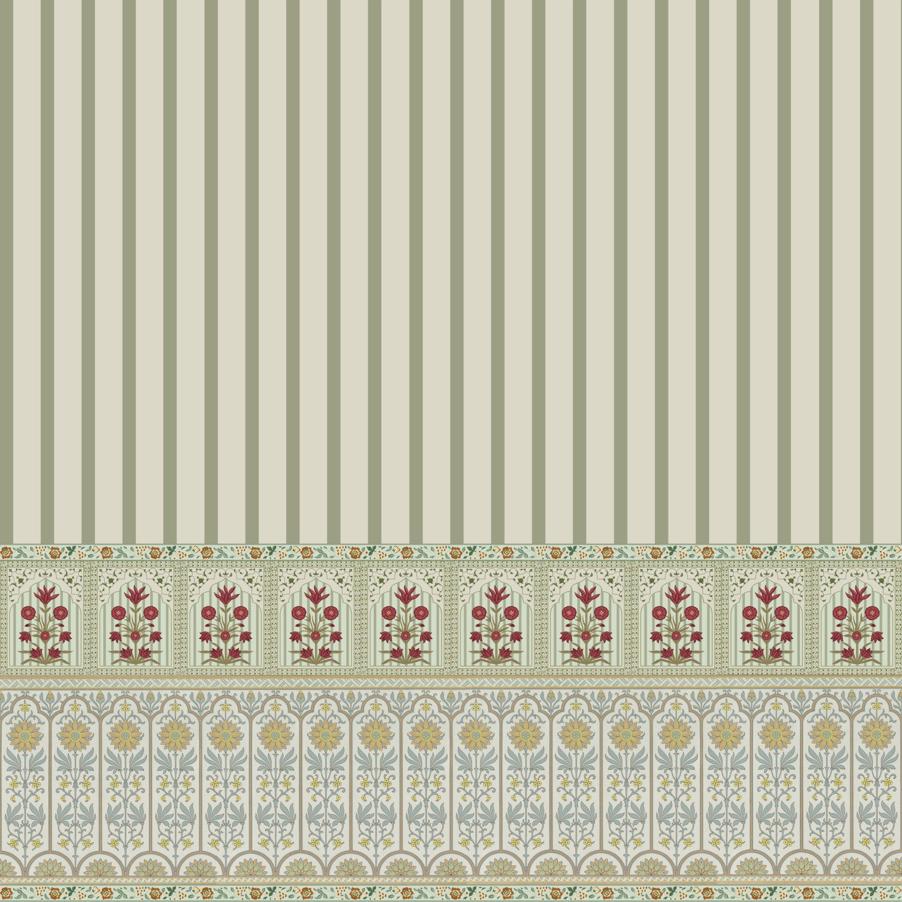 Bloom Stripe Border Wall Mural