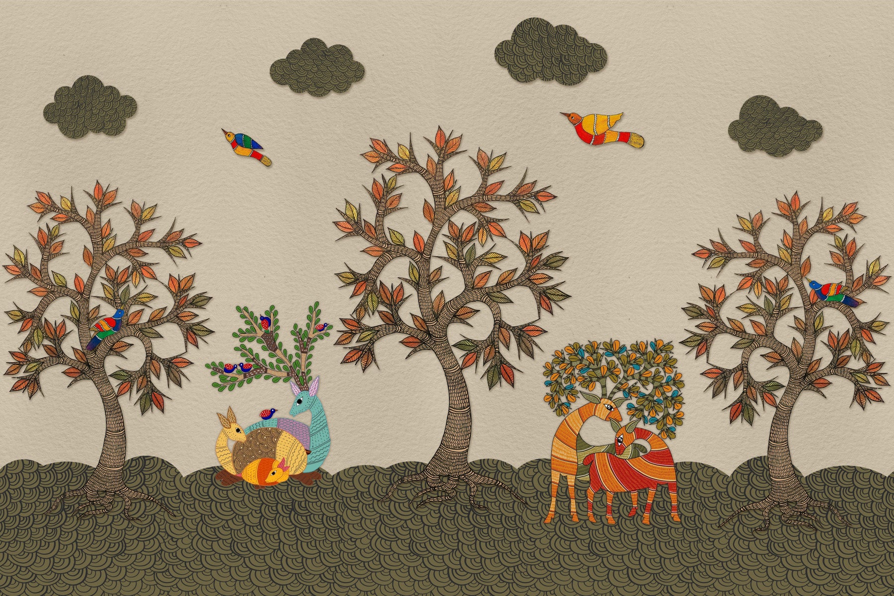Tribal Woodland Wall Mural