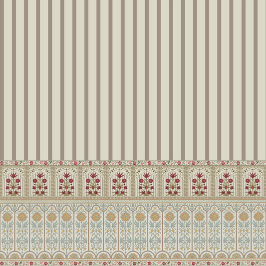 Regal Stripe & Bloom Wall Mural