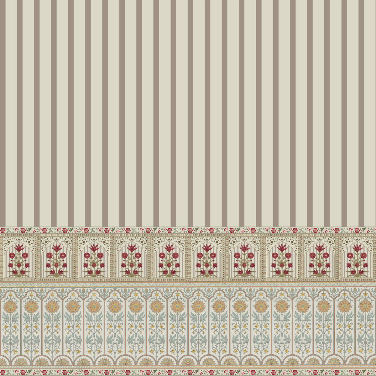 Regal Stripe & Bloom Wall Mural