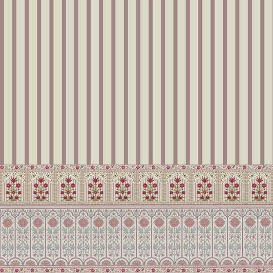 Royal Stripe Blooms Wall Mural