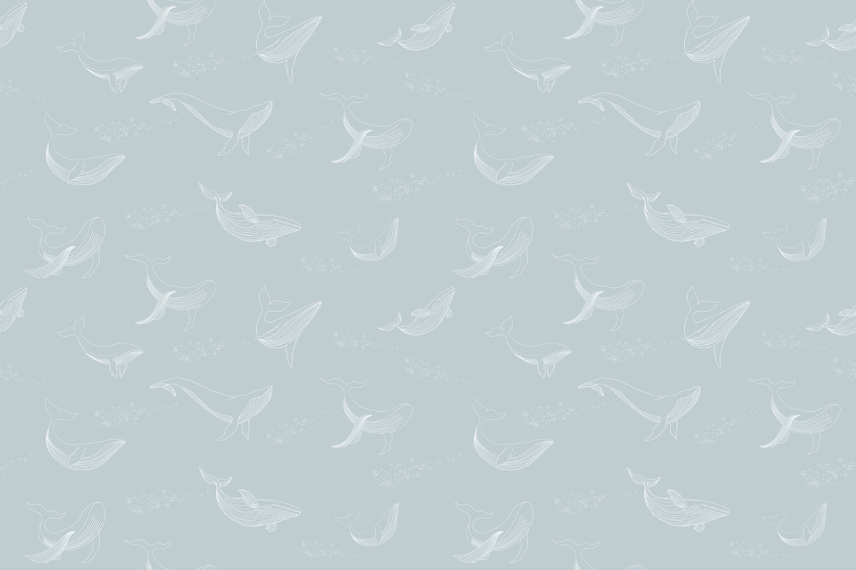 Aqua Whale Dreams Wall Mural