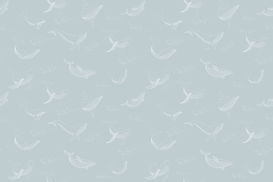 Aqua Whale Dreams Wall Mural