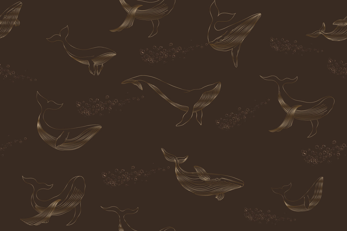 Whale Song Wall Mural in your room — zoomed