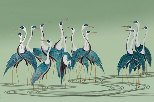 Crane Chorus Wall Mural