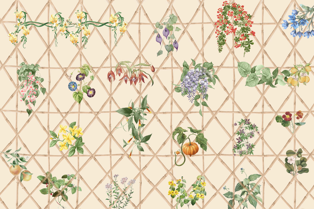 Chinoiserie Garden Wall Mural in your room — zoomed