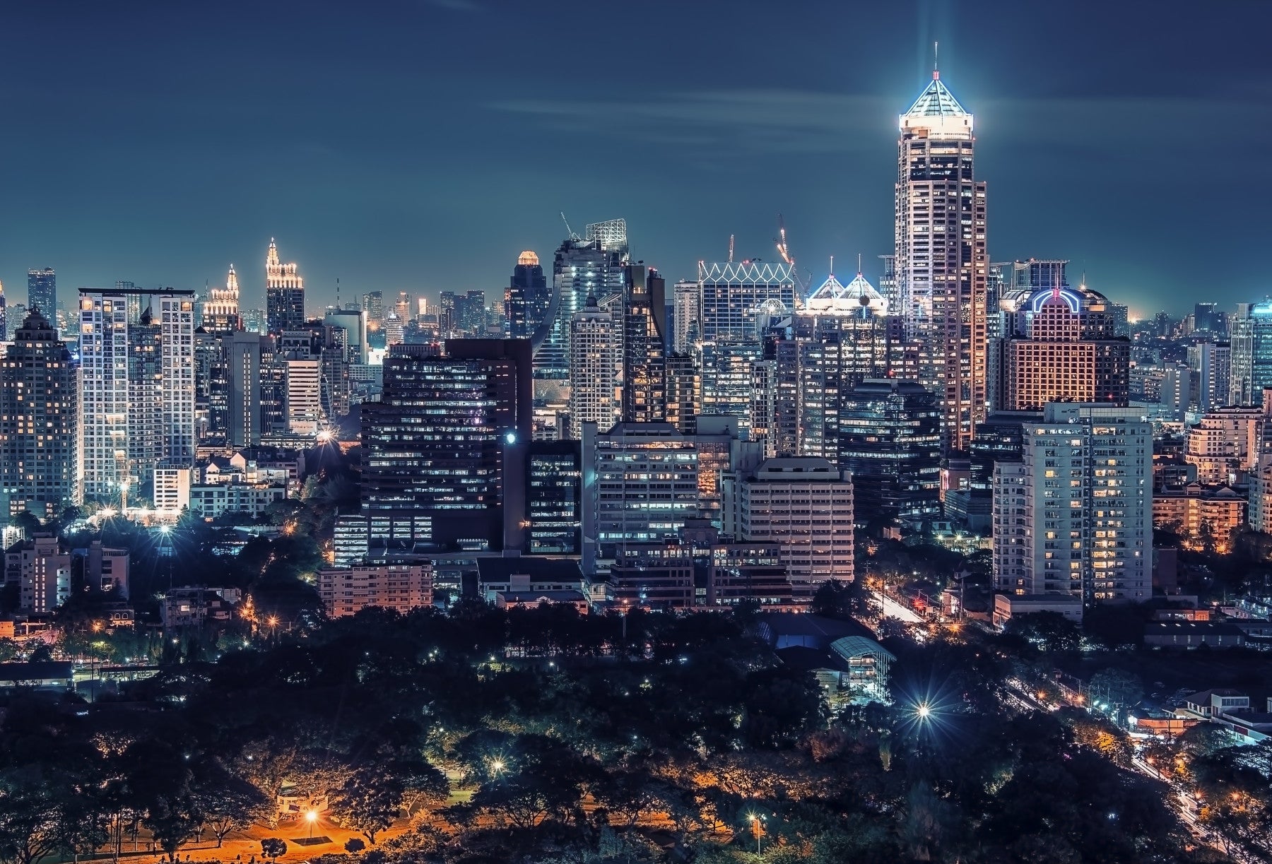 Night Cityscape Wall Mural