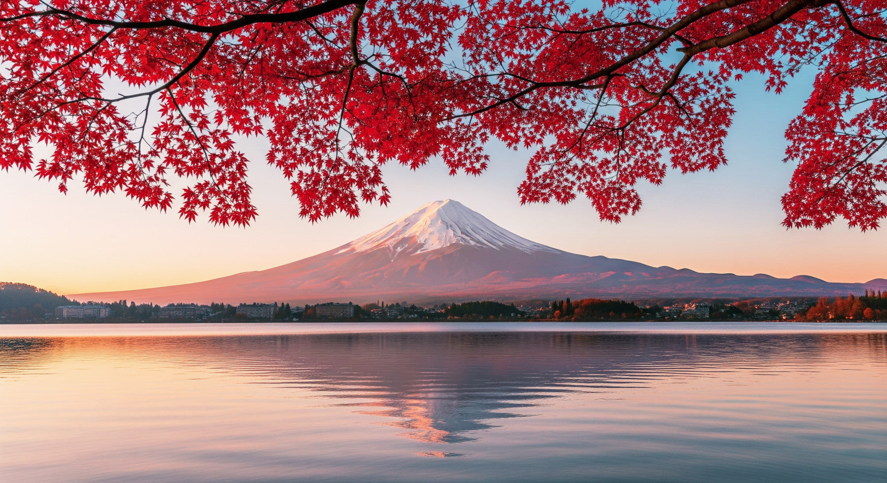 Fuji's Autumn Glow Wall Mural