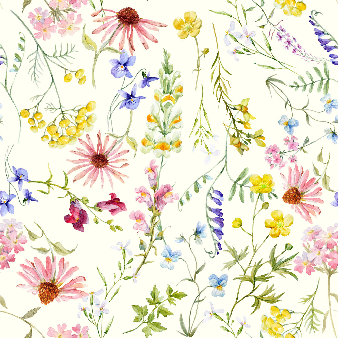 Blush Wildflower Meadow Wallpaper⁠