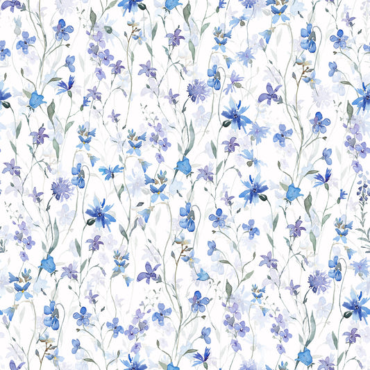 Azure Bloom Garden Wallpaper⁠