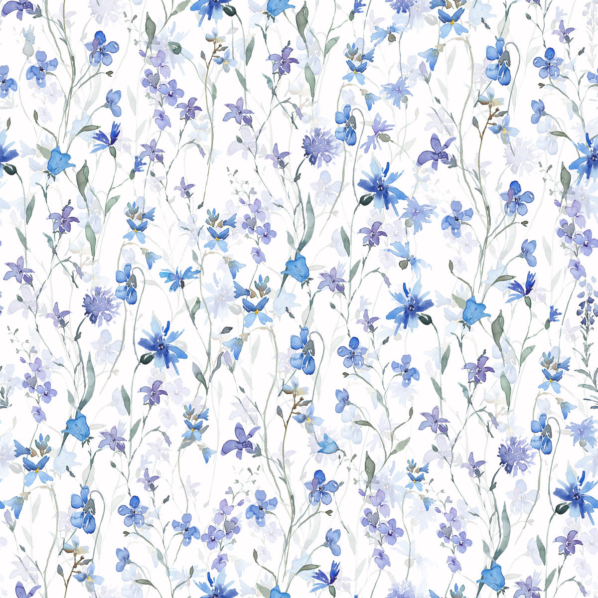 Azure Bloom Garden Wallpaper⁠ in your room — zoomed