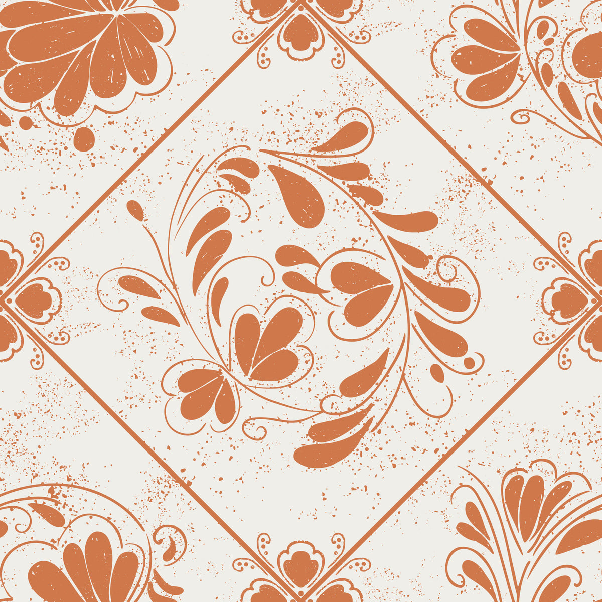 Distressed Floral Squares Wallpaper⁠ in your room — zoomed