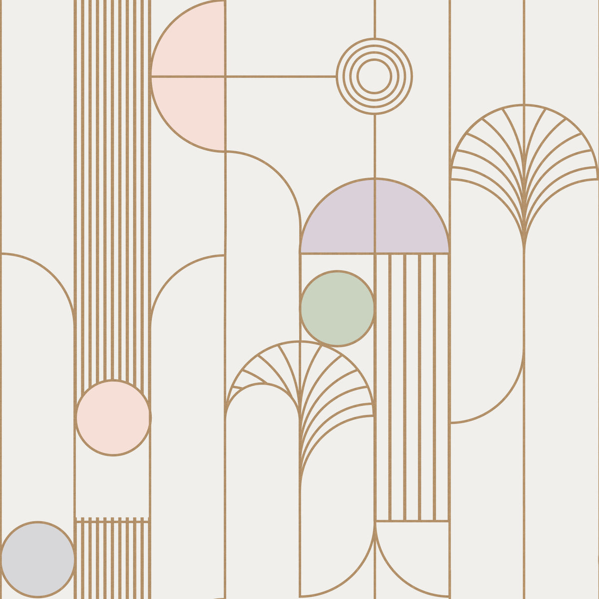 Retro Chic Art Deco Wallpaper⁠ in your room — zoomed