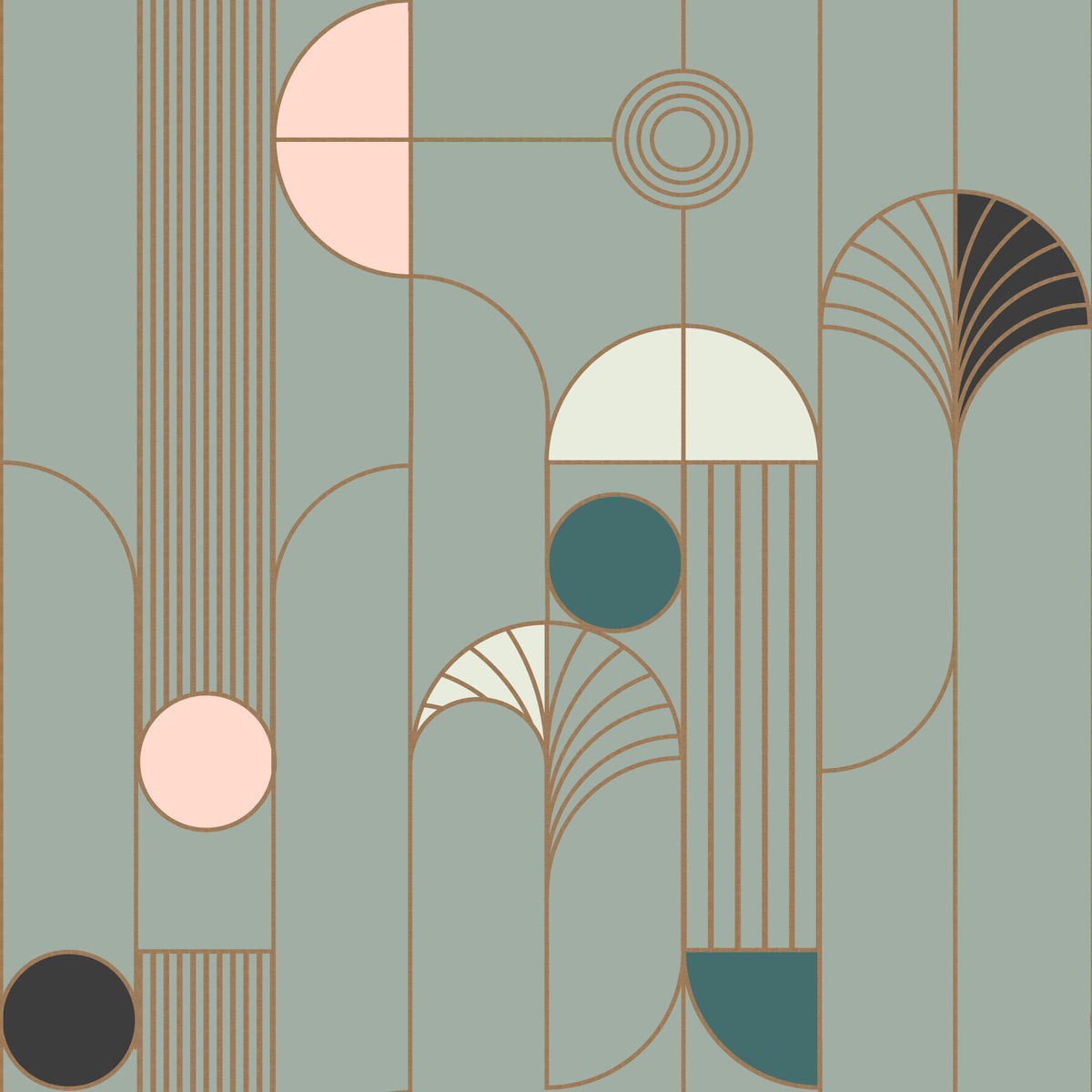 Art Deco Geometric Harmony Wallpaper⁠