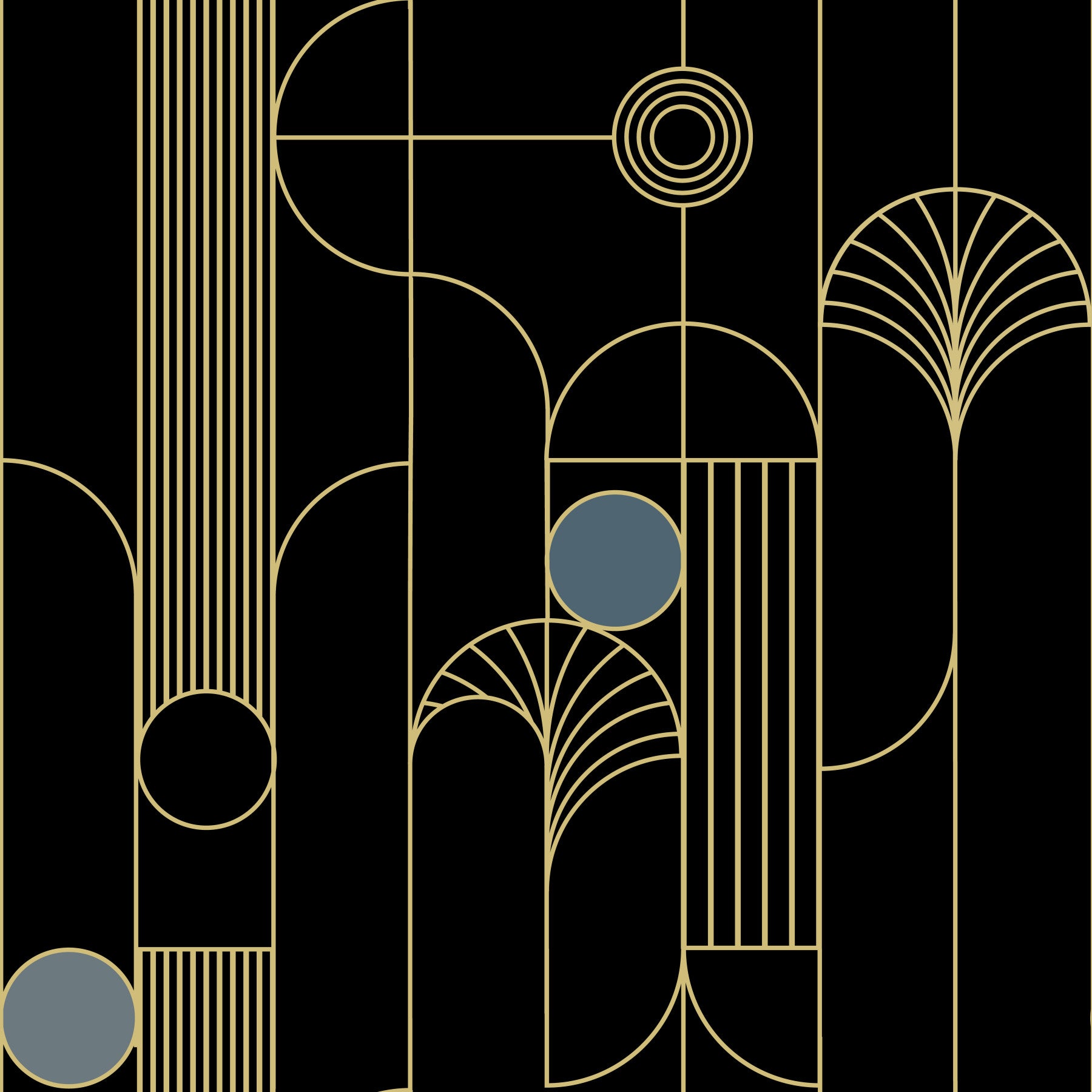 Golden Arcadia Harmony Deco Wallpaper⁠