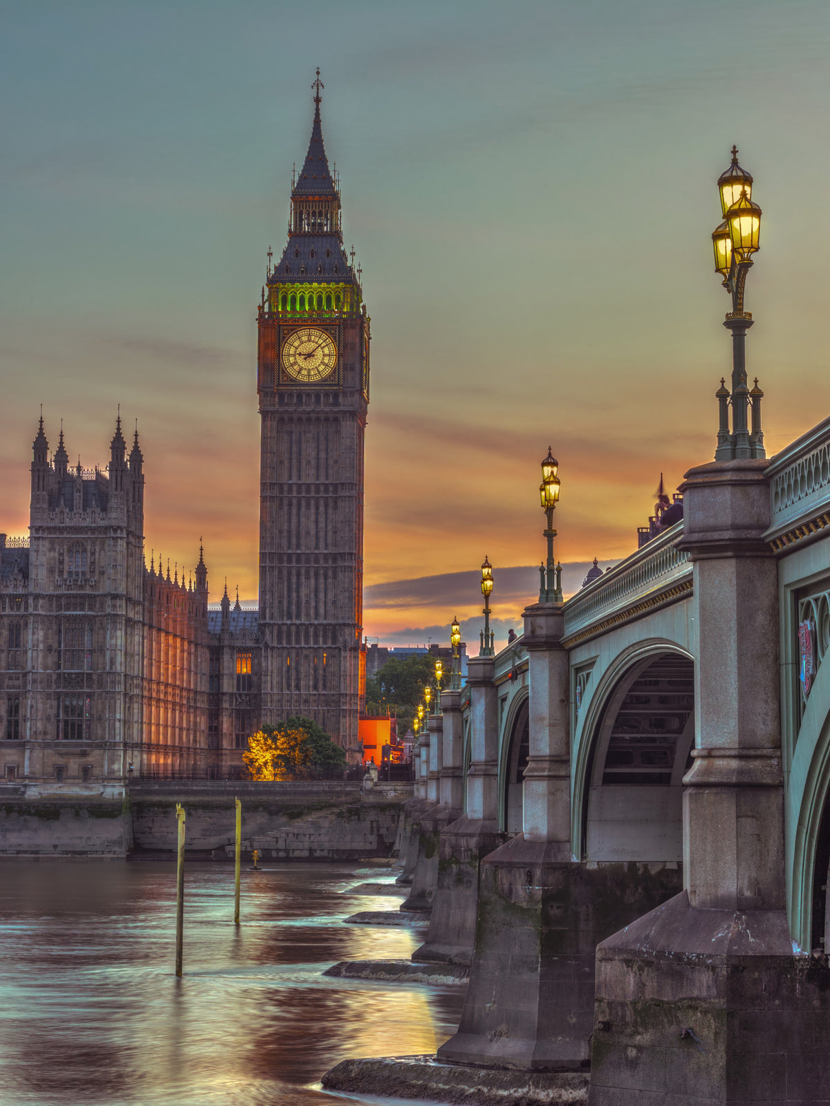 Clock tower Wall Mural in your room — zoomed