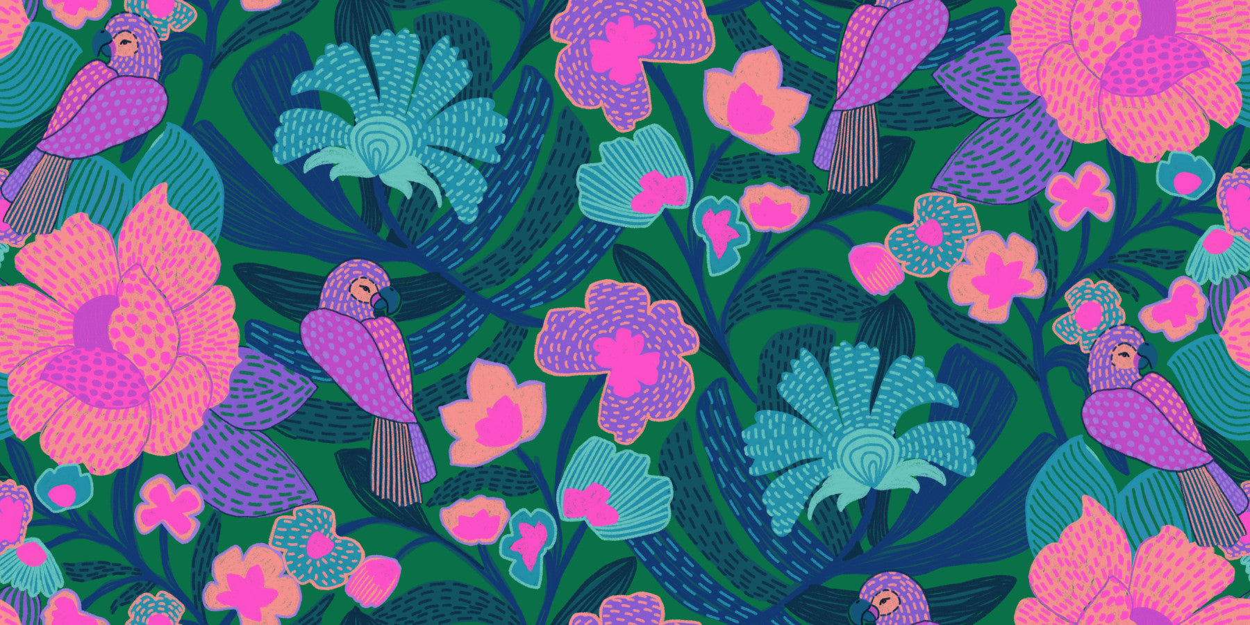 Parrot Bloom Wallpaper⁠
