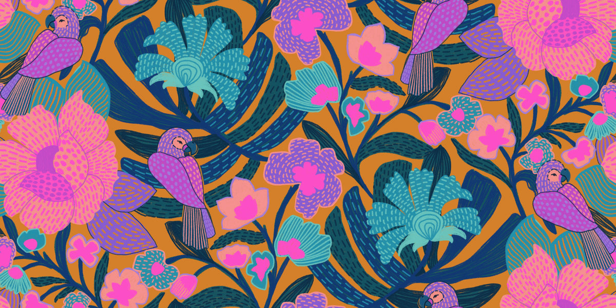 Exotic Bloom Wallpaper⁠ in your room — zoomed