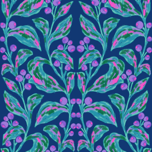 Indigo electric leaves Wallpaper⁠
