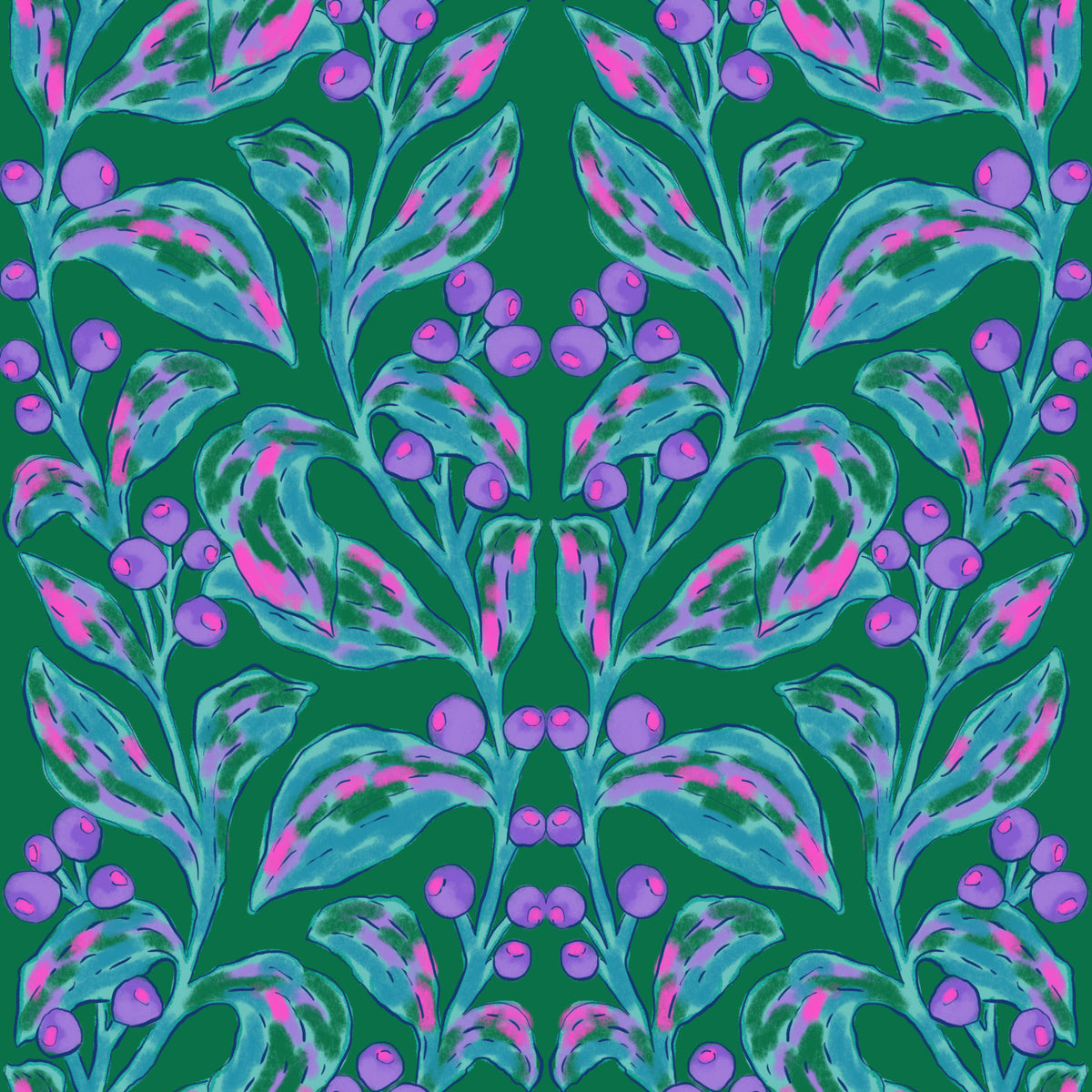 Berry Branch Symphony Wallpaper⁠
