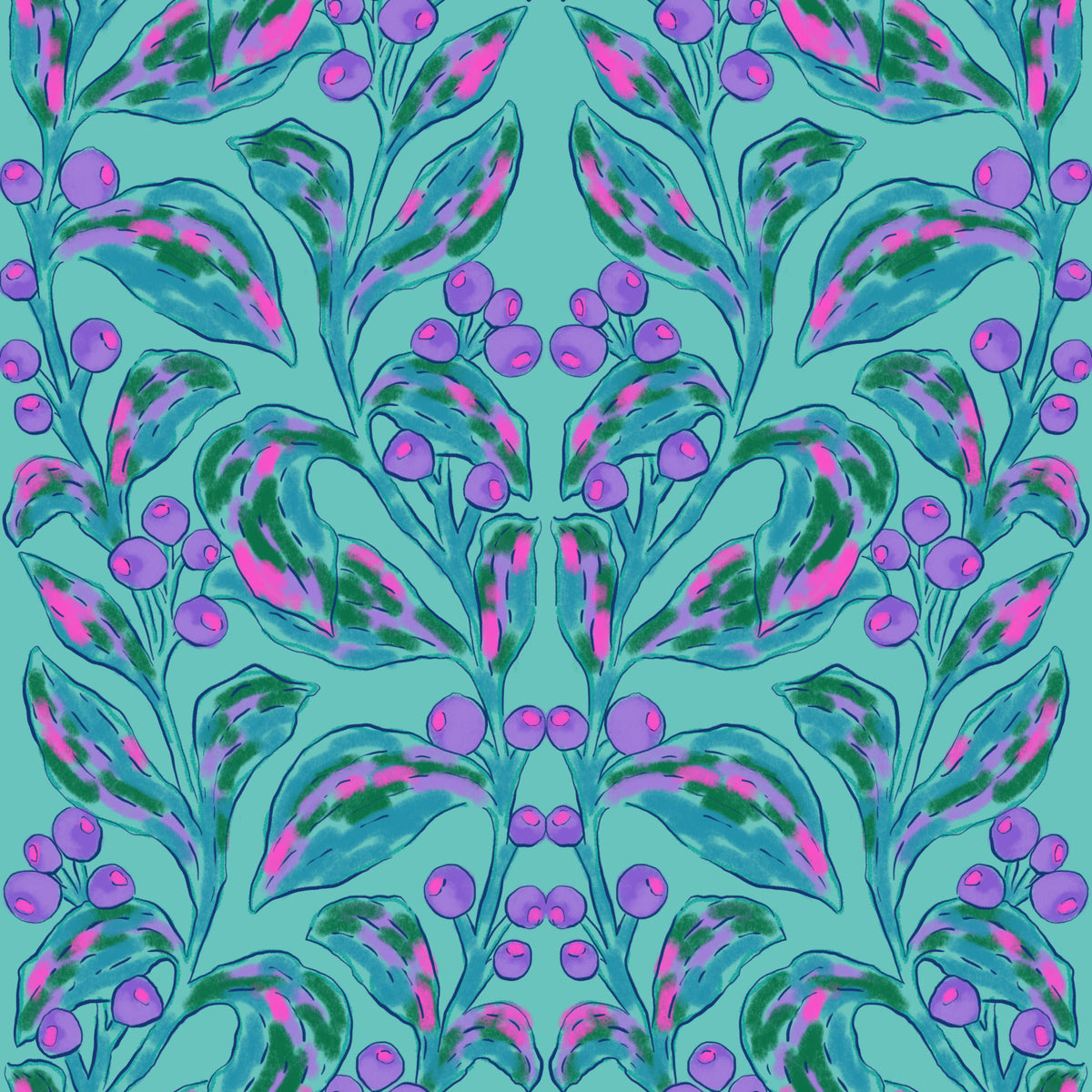 Electric Berries and Bloom Wallpaper⁠